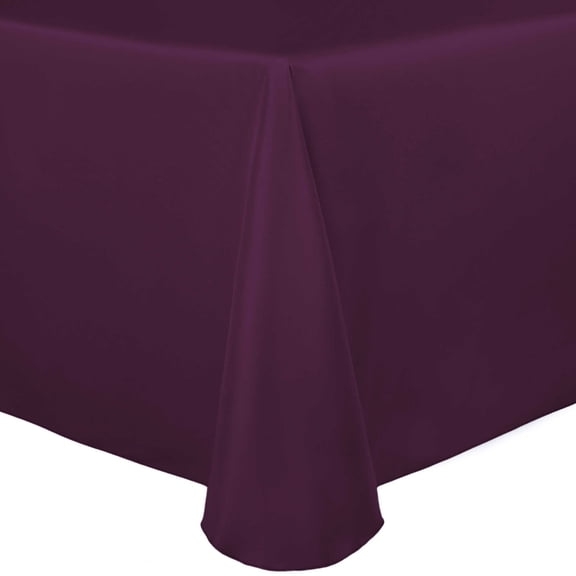 Ultimate Textile Satin 108 x 108-Inch Square Tablecloth Aubergine Eggplant Purple
