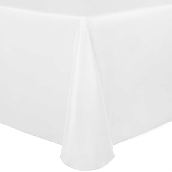 Ultimate Textile Satin 108 x 108-Inch Square Tablecloth White
