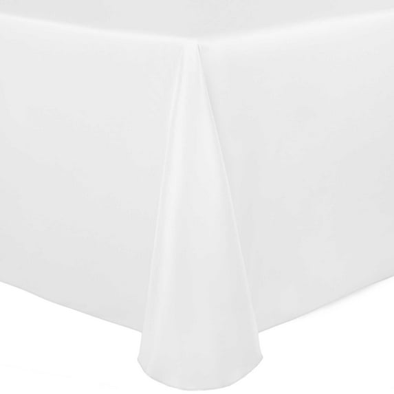 Ultimate Textile Satin 108 x 132-Inch Rectangular Tablecloth White
