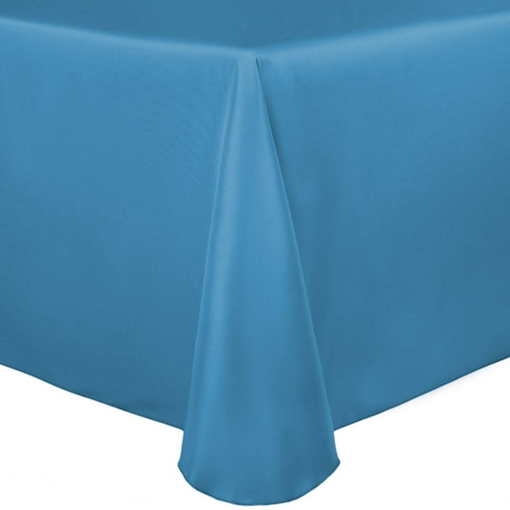 Ultimate Textile Satin 108 x 156-Inch Rectangular Tablecloth Turquoise Blue