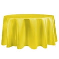 thumbnail image 1 of Ultimate Textile Satin 126-Inch Round Tablecloth Lemon Yellow, 1 of 4