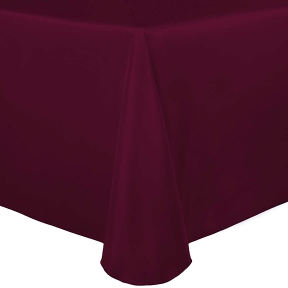 Ultimate Textile Satin 52 x 70-Inch Oval Tablecloth Burgundy Red