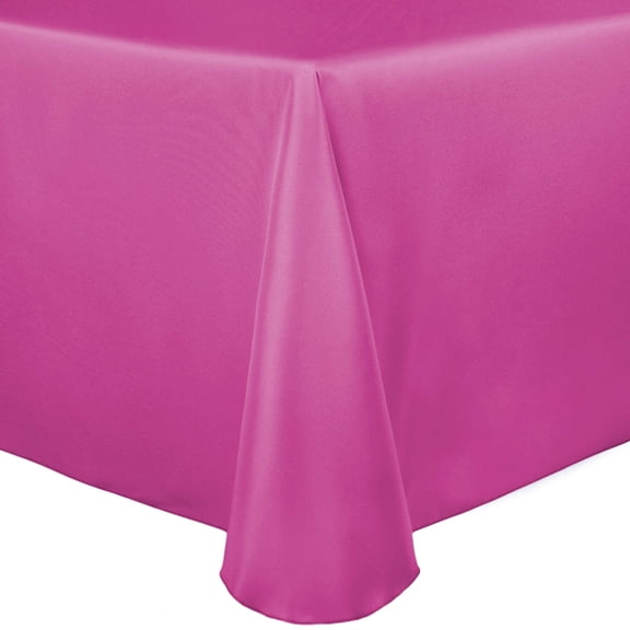 Ultimate Textile Satin 52 x 70-Inch Oval Tablecloth Rose Pink
