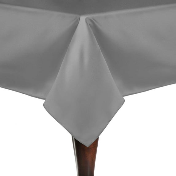 Ultimate Textile Satin 52 x 70-Inch Rectangular Tablecloth Pewter Charcoal Grey
