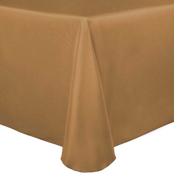 Ultimate Textile Satin 54 x 96-Inch Oval Tablecloth Victorian Gold
