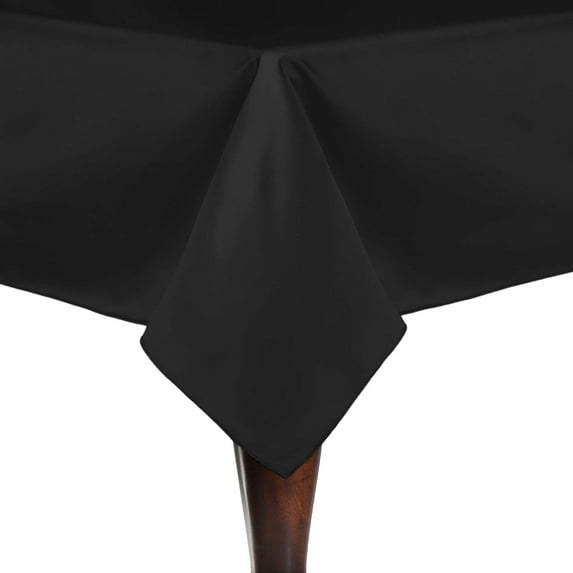 Ultimate Textile Satin 54 x 96-Inch Rectangular Tablecloth Black