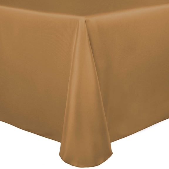 Ultimate Textile Satin 60 x 120-Inch Oval Tablecloth Victorian Gold