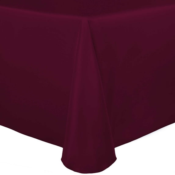 Ultimate Textile Satin 60 x 144-Inch Oval Tablecloth Burgundy Red