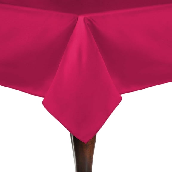 Ultimate Textile Satin 60 x 60-Inch Square Tablecloth Cerise Pink