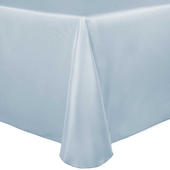 Ultimate Textile Satin 70 x 104-Inch Oval Tablecloth Ice Blue