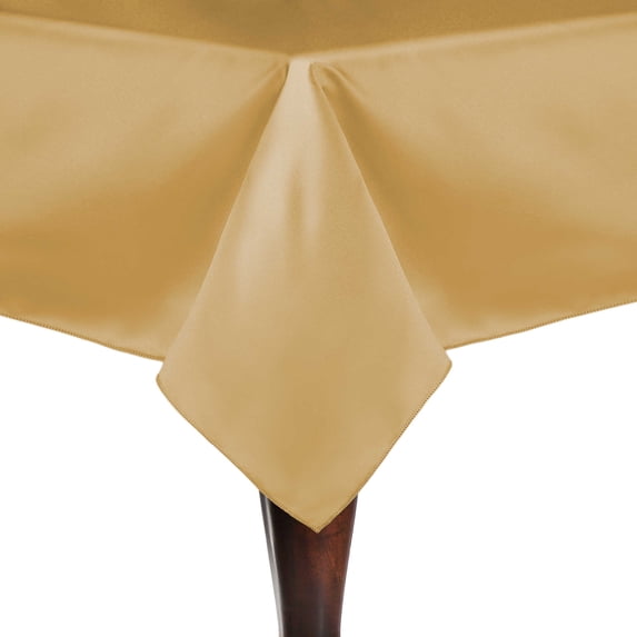 Ultimate Textile Satin 84 x 84-Inch Square Tablecloth Wheat Yellow Brown