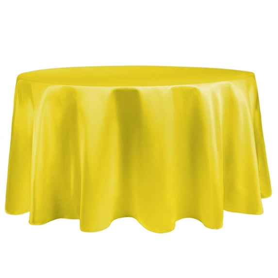 Ultimate Textile Satin 90-Inch Round Tablecloth Lemon Yellow