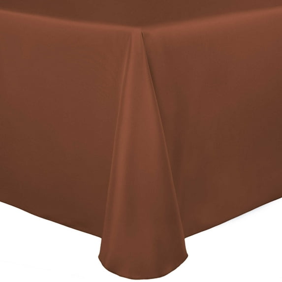 Ultimate Textile Satin 90 x 132-Inch Rectangular Tablecloth Copper Brown