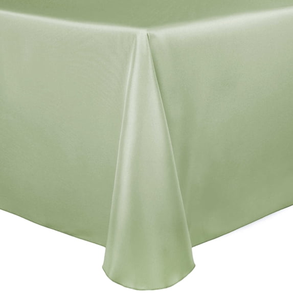 Ultimate Textile Satin 90 x 156-Inch Rectangular Tablecloth Sage Green