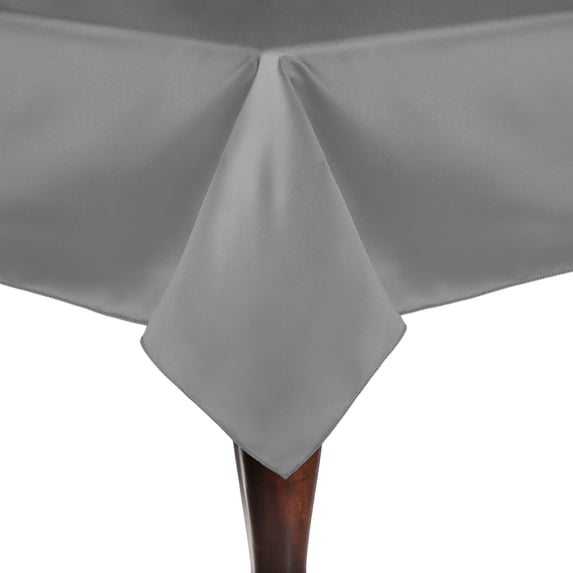 Ultimate Textile Satin 90 x 90-Inch Square Tablecloth Pewter Charcoal Grey