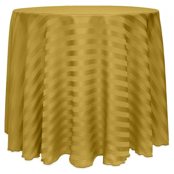 Ultimate Textile Satin-Stripe 102-Inch Round Tablecloth Gold