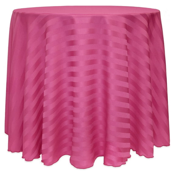 Ultimate Textile Satin-Stripe 108-Inch Round Tablecloth Raspberry Red