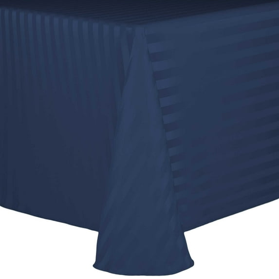 Ultimate Textile Satin-Stripe 108 x 156-Inch Oval Tablecloth
