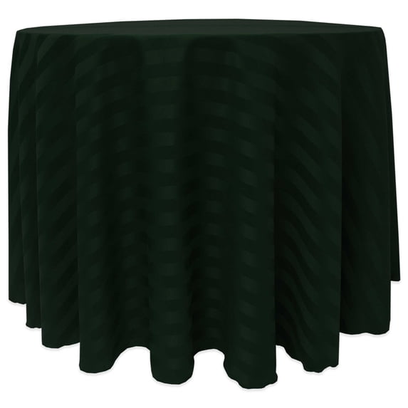 Ultimate Textile Satin-Stripe 120-Inch Round Tablecloth Forest Green
