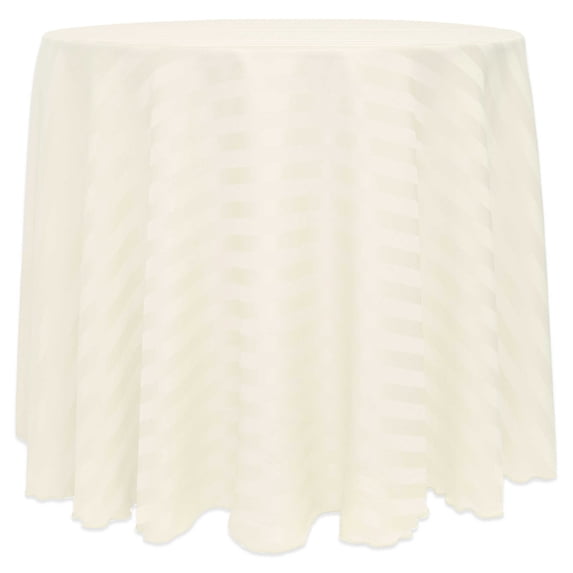 Ultimate Textile Satin-Stripe 120-Inch Round Tablecloth Ivory Cream