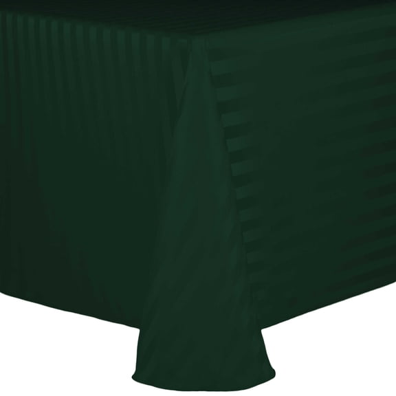 Ultimate Textile Satin-Stripe 52 x 70-Inch Oval Tablecloth Hunter Green