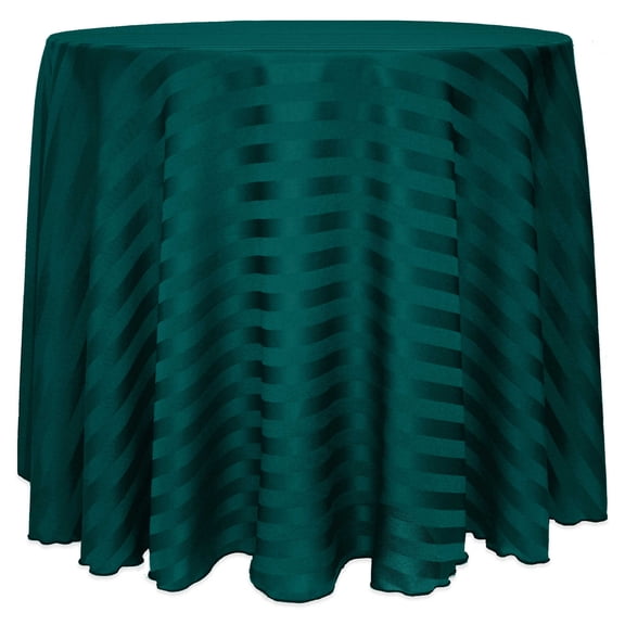 Ultimate Textile Satin-Stripe 60-Inch Round Tablecloth Teal