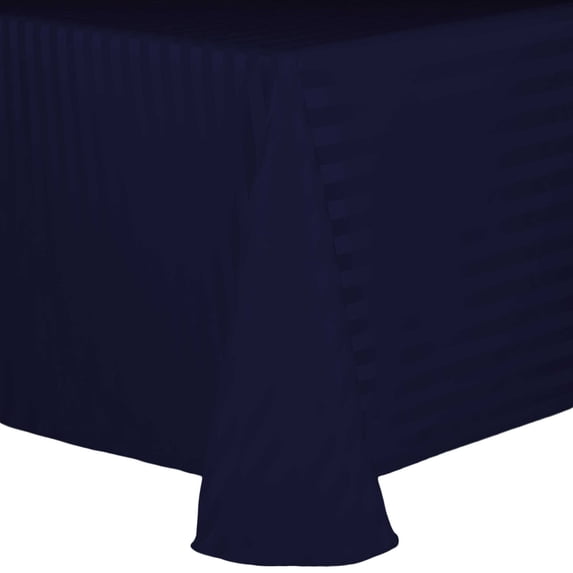 Ultimate Textile Satin-Stripe 60 x 102-Inch Oval Tablecloth
