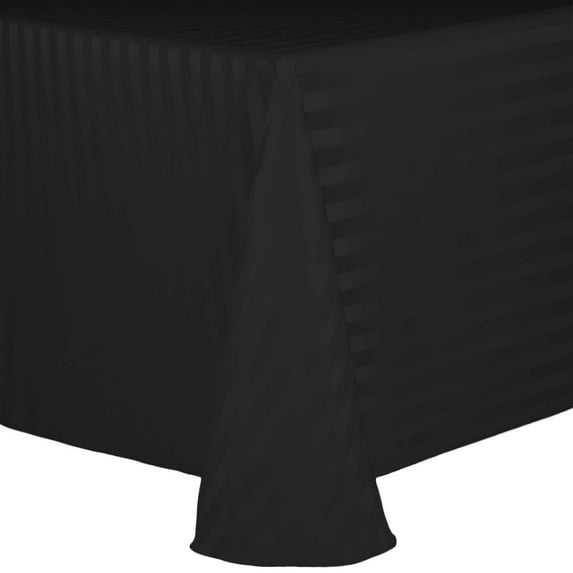 Ultimate Textile Satin-Stripe 60 x 102-Inch Oval Tablecloth