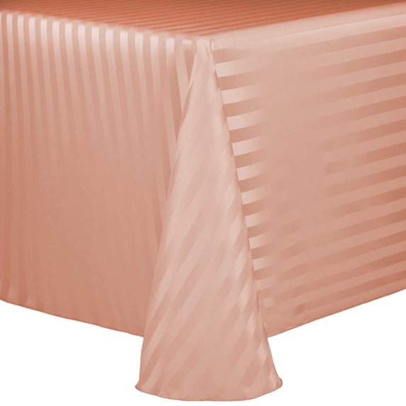 Ultimate Textile Satin-Stripe 60 x 120-Inch Oval Tablecloth