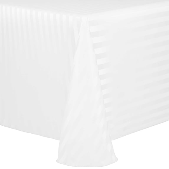 Ultimate Textile Satin-Stripe 60 x 120-Inch Oval Tablecloth