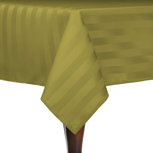 Ultimate Textile Satin-Stripe 60 x 120-Inch Rectangular Tablecloth Acid Green