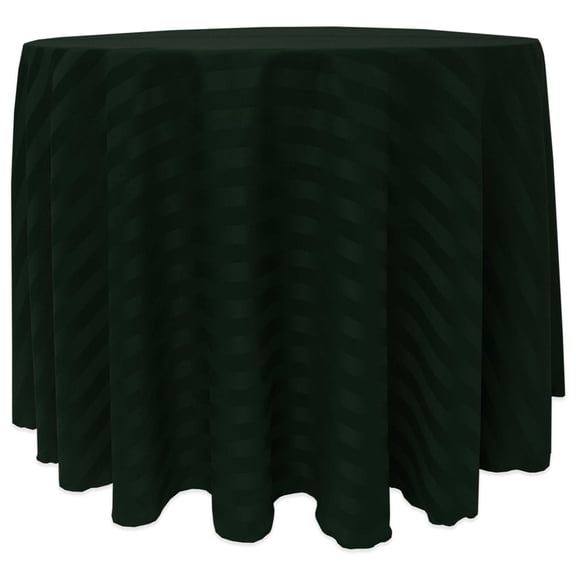 Ultimate Textile Satin-Stripe 72-Inch Round Tablecloth Forest Green