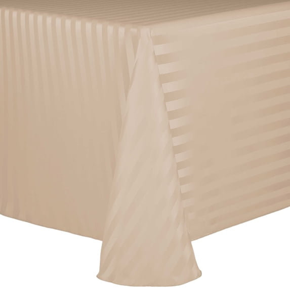 Ultimate Textile Satin-Stripe 72 x 120-Inch Oval Tablecloth Cafe