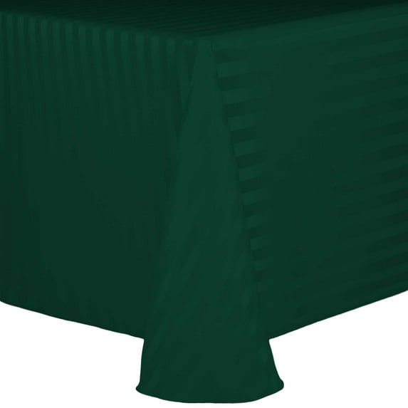 Ultimate Textile Satin-Stripe 72 x 120-Inch Oval Tablecloth Teal