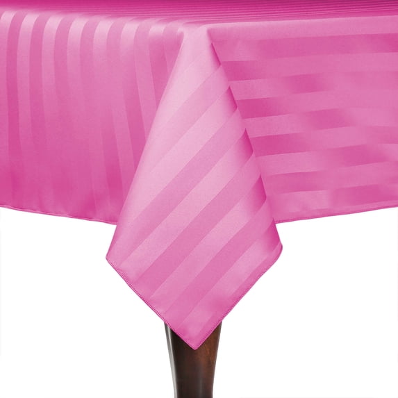 Ultimate Textile Satin-Stripe 84 x 84-Inch Square Tablecloth Watermelon