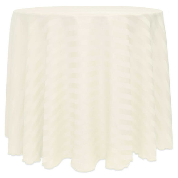 Ultimate Textile Satin-Stripe 90-Inch Round Tablecloth Ivory Cream