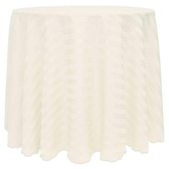 Ultimate Textile Satin-Stripe 90-Inch Round Tablecloth Ivory Cream
