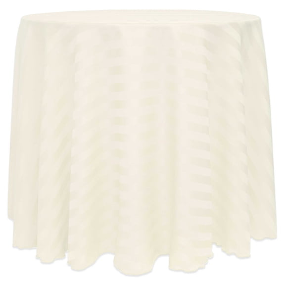 Ultimate Textile Satin-Stripe 96-Inch Round Tablecloth Ivory Cream