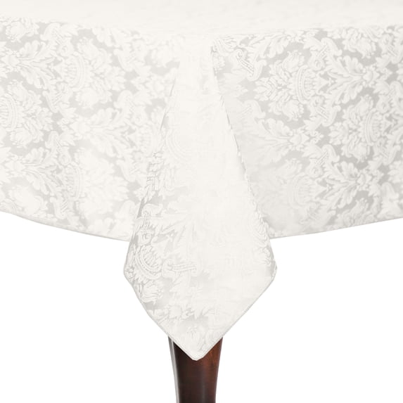 Ultimate Textile Saxony 60 x 120-Inch Rectangular Damask Tablecloth White