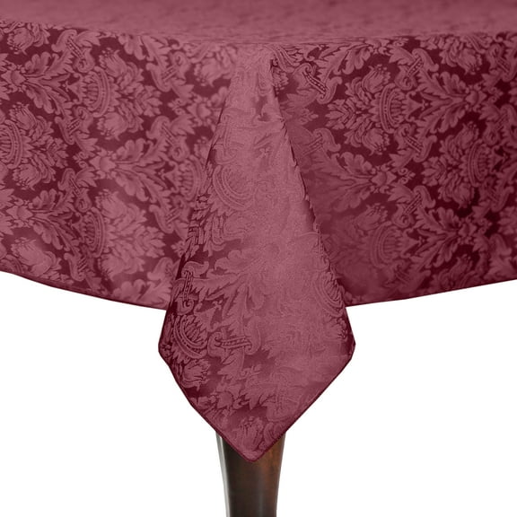 Ultimate Textile Saxony 60 x 60-Inch Square Damask Tablecloth Dark Red