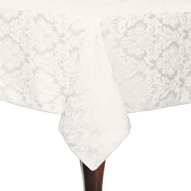 Ultimate Textile Saxony 60 x 90-Inch Rectangular Damask Tablecloth White