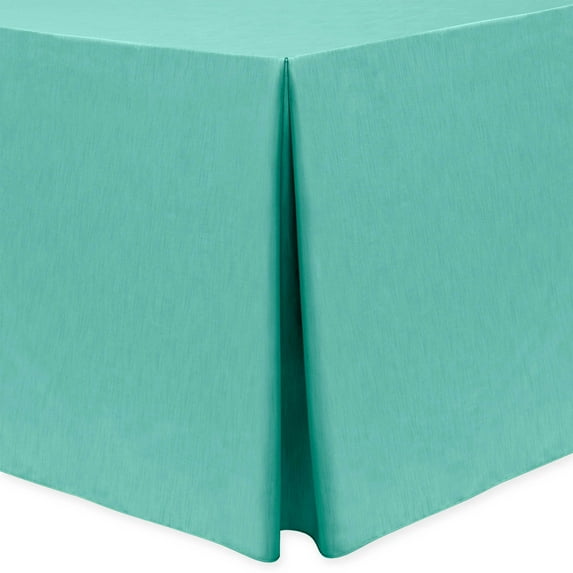 Ultimate Textile Shantung - Majestic 4 ft. Fitted Tablecloth (24"W x 48"L x 36"H) Caribbean Blue