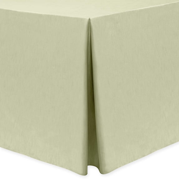 Ultimate Textile Shantung - Majestic 4 ft. Fitted Tablecloth (24"W x 48"L x 36"H) Tan Beige