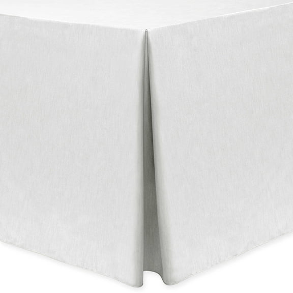 Ultimate Textile Shantung - Majestic 4 ft. Fitted Tablecloth (30"W x 48"L x 36"H) White