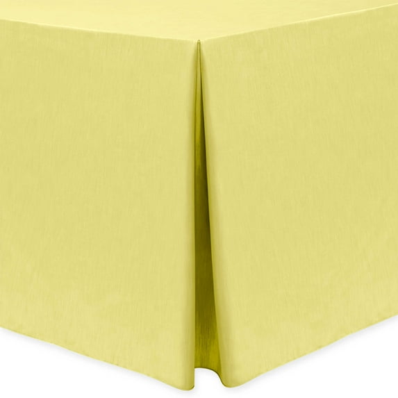 Ultimate Textile Shantung - Majestic 6 ft. Fitted Tablecloth (30"W x 72"L x 36"H) Cornsilk Light Yellow