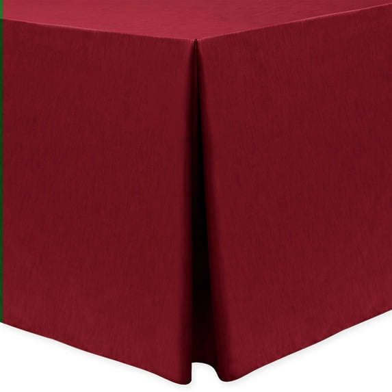 Ultimate Textile Shantung - Majestic 8 ft. Fitted Tablecloth (30"W x 96"L x 30"H) Cherry Red