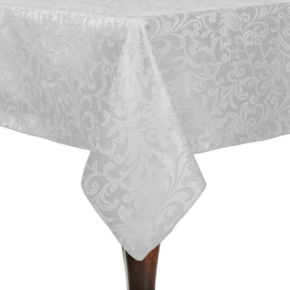 Ultimate Textile Somerset 60 x 90-Inch Rectangular Damask Tablecloth White