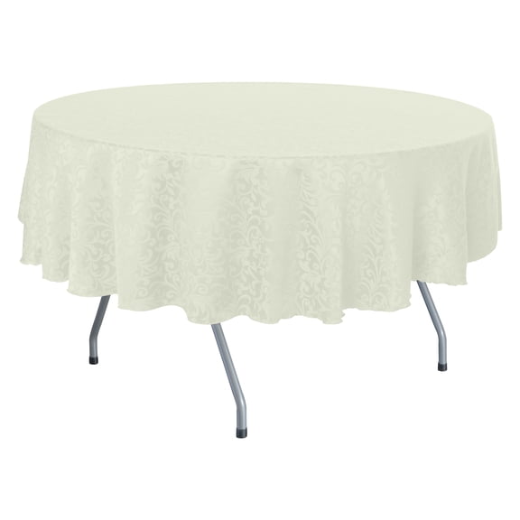 Ultimate Textile Somerset 84-Inch Round Damask Tablecloth Ivory Cream