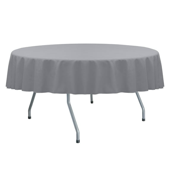 Ultimate Textile Spun Polyester 72-Inch Round Tablecloth - Grey