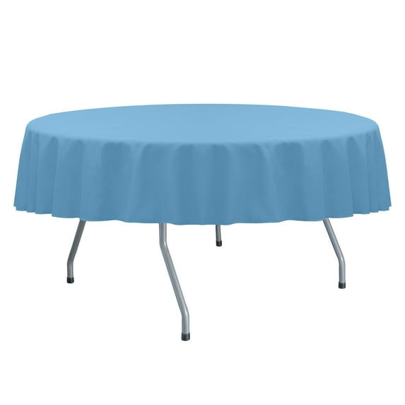 Ultimate Textile Spun Polyester 72-Inch Round Tablecloth - Light Baby Blue